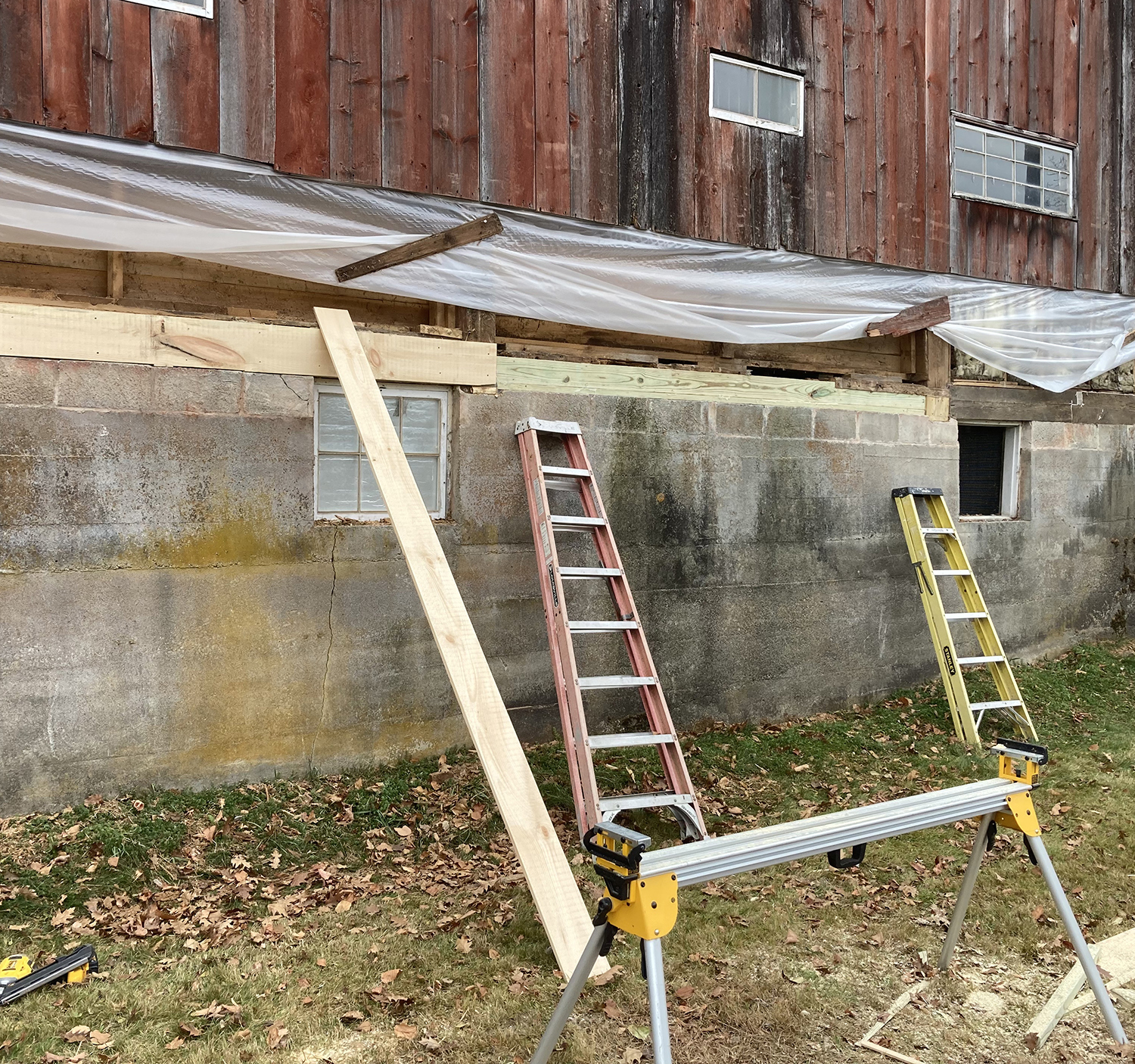 fixing foundation damage of barn