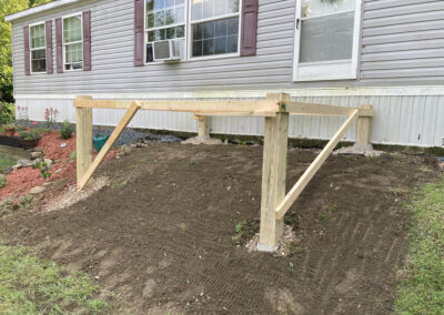 Deck frame and footings